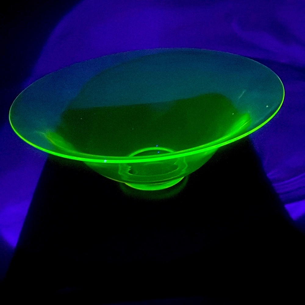 Tiffin Vasaline (uranium) Serving Bowl. 13 inches wide!!